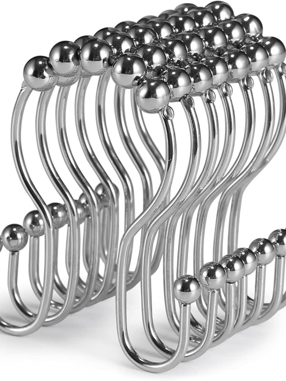 Premium 12 Count Shower Curtain Rings - Stainless Steel, Smooth Sliding Design
